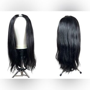 UNICE Natural Black Human Hair Yaki V Part EasiContour 22 Inch Glueless Wig
